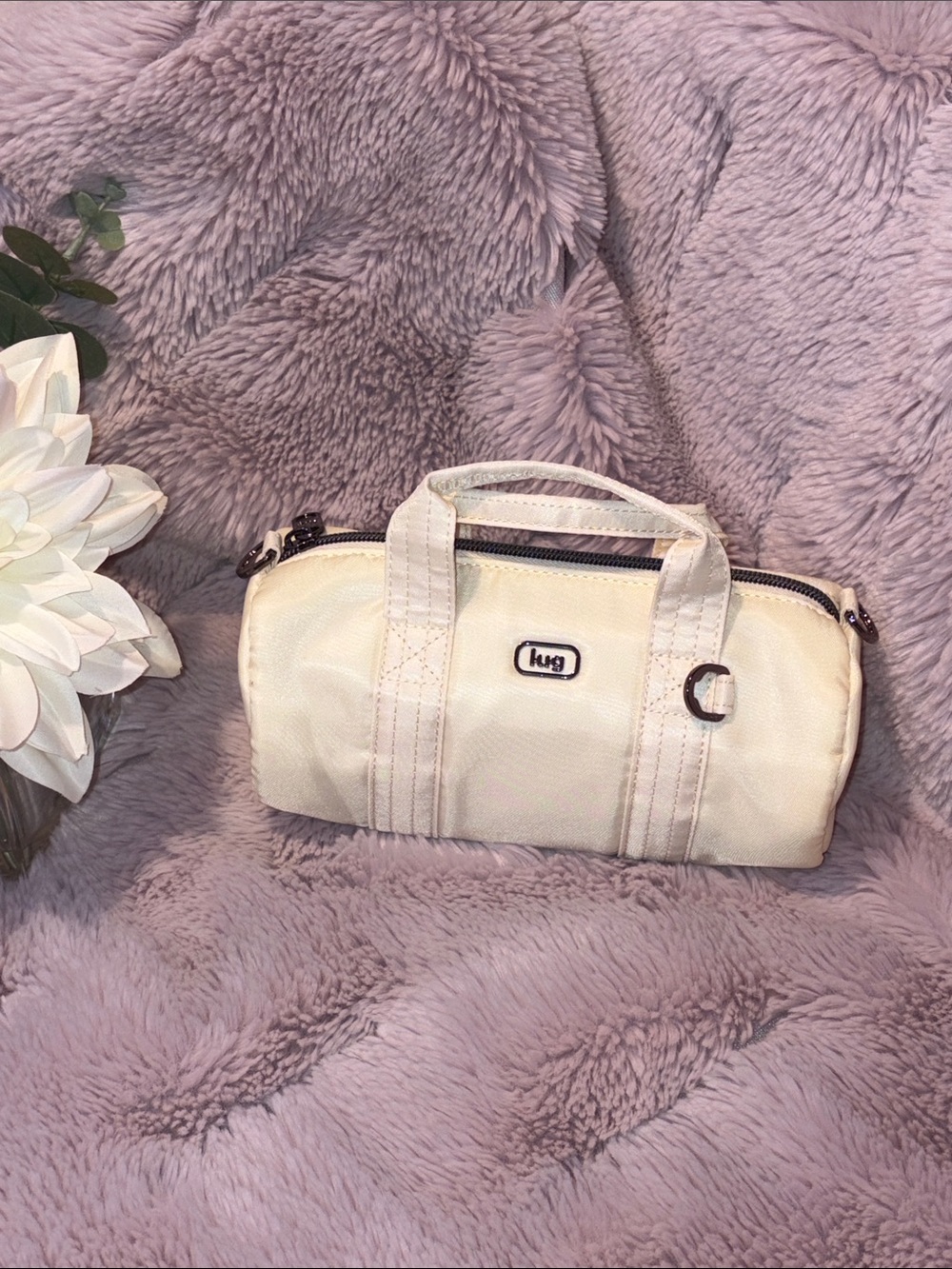 Lug Rallycar Mini Barrel Crossbody ~ Macadamia